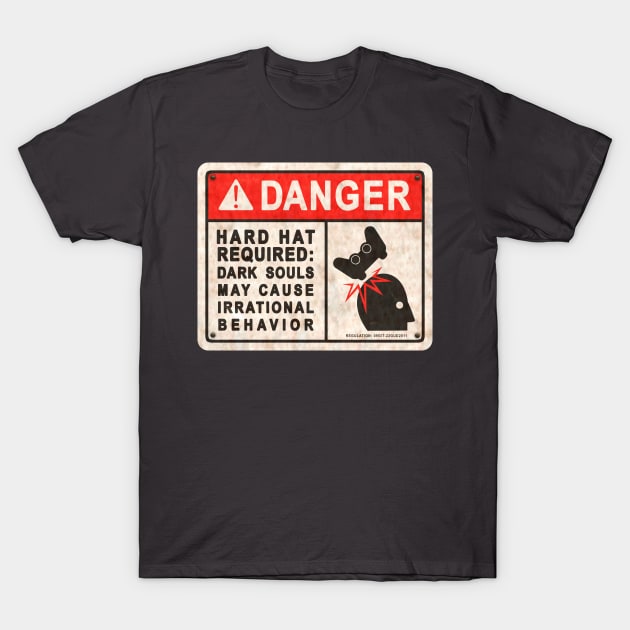 Dark Souls Hard Hat Sign T-Shirt by kovachconcepts